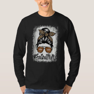 Gebleichtes Football-Mom-Leben mit Leopard und Uno T-Shirt