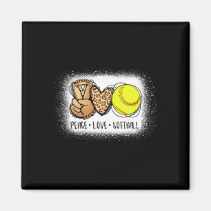 Gebleichtes Frieden Liebe Softll Mama Leopard Druc Magnet