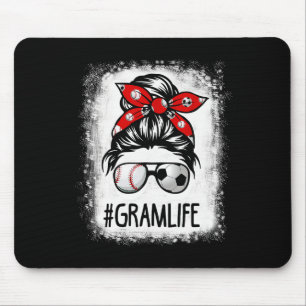 Gebleichtes Gram-Leben Fußball Unordentlicher Dutt Mousepad