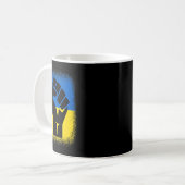 Gebleichtes Hemd Faust Flagge Ich stehe mit Ukrain Kaffeetasse (Vorderseite Links)