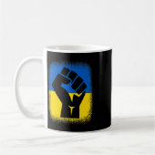 Gebleichtes Hemd Faust Flagge Ich stehe mit Ukrain Kaffeetasse (Links)