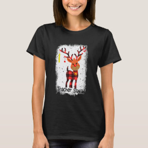 Gebleichtes Lehrer-Team Rentier Lehrer Weihnachten T-Shirt