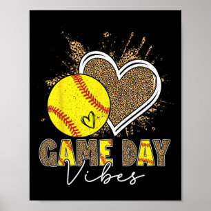 Gebleichtes Softll Spieltags-Vibes Leopard-Herz Ko Poster