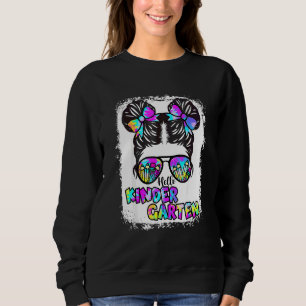 Gebleichtes Tie Dye Hallo Kindergarten Zurück zur Sweatshirt
