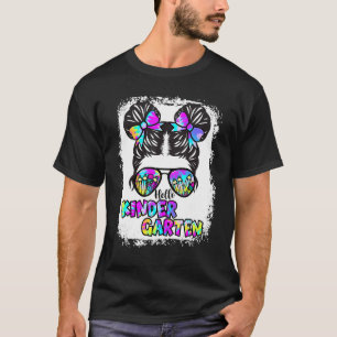 Gebleichtes Tie Dye Hallo Kindergarten Zurück zur  T-Shirt