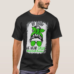 Gebleichtes Unordentlicher Knoten Dürfen wir Grün  T-Shirt