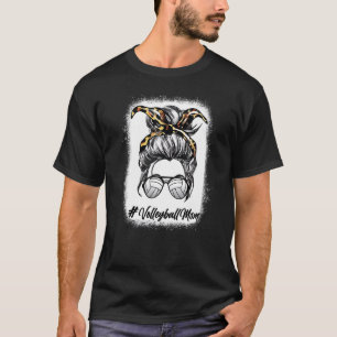 Gebleichtes Unordentliches Dutt Volleyball Mutter T-Shirt
