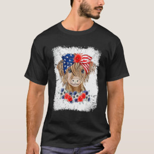 Gebleichtes USA Patrioten-Kalb mit langen Haaren z T-Shirt