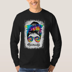 geblendete Mawmaw Life Messy Hair Bun Gefärbte Kra T-Shirt
