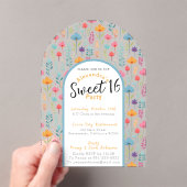 Geblüht 16 . Geburtstag-Einladung transparent Acryleinladungen (Insitu (Handheld))