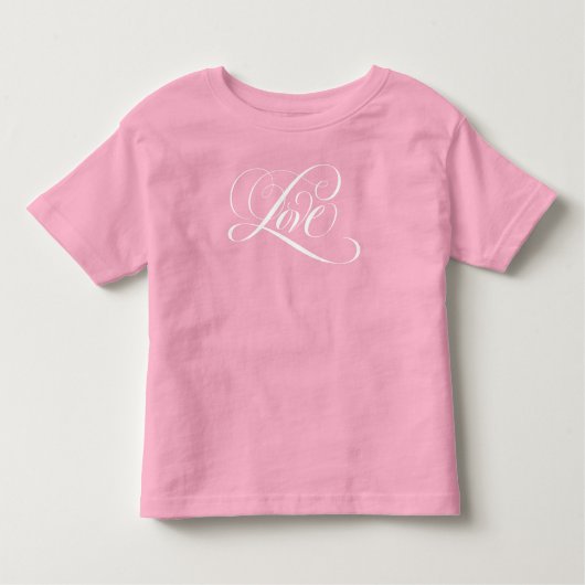 Geblüht Baby Liebe Script Calligraphy Valentine Kleinkind T-shirt (Vorderseite)