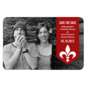 Geblüht Banner mit rotem Schick speichern im Datum Magnet (Horizontal)