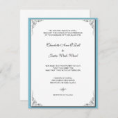 geblüht blau;Hochzeit Einladung (Vorne/Hinten)