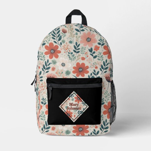 Geblüht Boho-Mutation personalisiert Bedruckter Rucksack (Vorderseite)