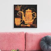 Geblüht Café au Lait - Küche des Cafés Lover Leinwanddruck (Insitu (Wohnzimmer))