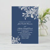 Geblüht Einladung - blau und silber (Stehend Vorderseite)