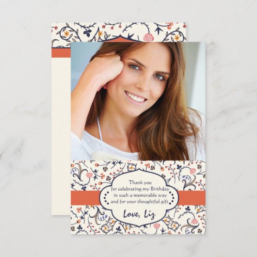 Geblüht floral Foto Dankeschön Hinweise Mitteilungskarte (Vorne/Hinten)