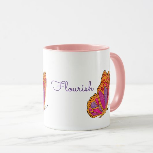 "Geblüht" Frühjahrsschmetterling-Tasse Tasse (VorderseiteRechts)