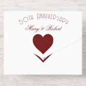 Geblüht Goldenes Jubiläum - Burgund und Gold All-in-One-Einladung (Rückseite)