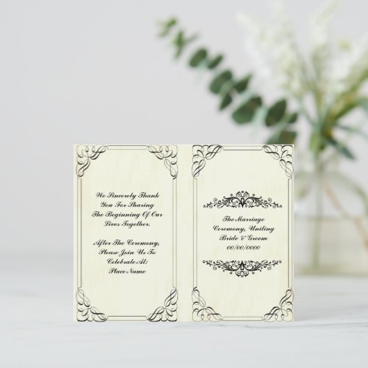 geblüht Hochzeitsprogramm (Stehend Vorderseite)