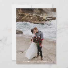 Geblüht Kalligrafie Hochzeit Vielen Dank Dankeskarte