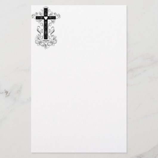 Geblüht Kreuz Briefpapier (Vorderseite)