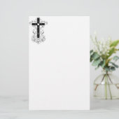 Geblüht Kreuz Briefpapier (Stehend Vorderseite)