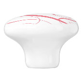 Geblüht LIEBE Kalligrafie Script Rosa Word Ceram Keramikknauf (Seitenansicht)