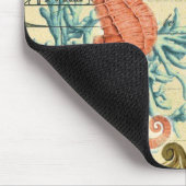 geblüht modernes Vintages seashell-Seepferd Mousepad (Ecke)