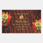 Geblüht Rose Produktkennzeichnung Dunkelbraunes Ho Rechteckiger Aufkleber (Vorderseite)