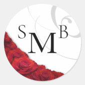 Geblüht Rote Rose Runder Aufkleber (Vorderseite)