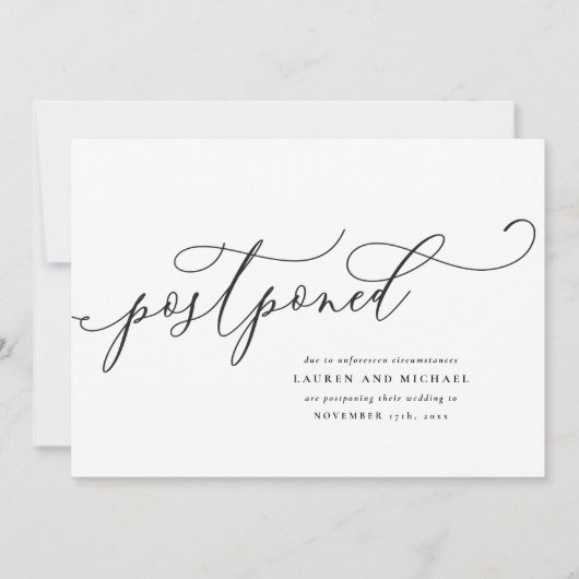 Geblüht Skript Zurückgestellt Ändern des Datums Ankündigung (Vorderseite)