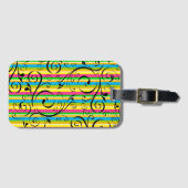 Geblüht Streifen Gepäckanhänger (Vorderseite (Horizontal))