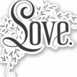 Geblüht Vintage Liebe Aufkleber