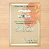 Geblüht zeitlose romantische Hochzeit Acryleinladungen (Vorderseite)