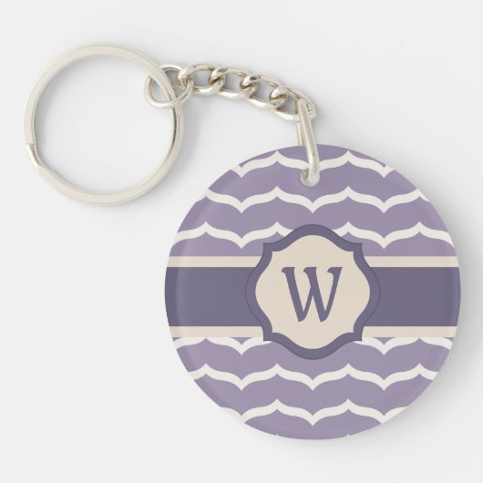 Geblüht Zigzag-Acrylic-Schlüsselanhänger Schlüsselanhänger (Vorderseite)