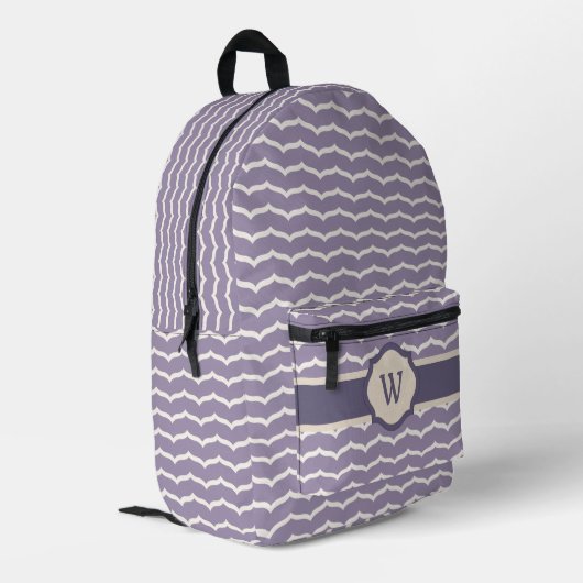 Geblüht Zigzag Bedruckter Rucksack (Rückseitige Ecke links)