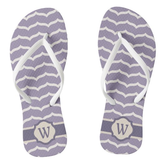 Geblüht Zigzag Flip Flops Badesandalen (Fußbett)