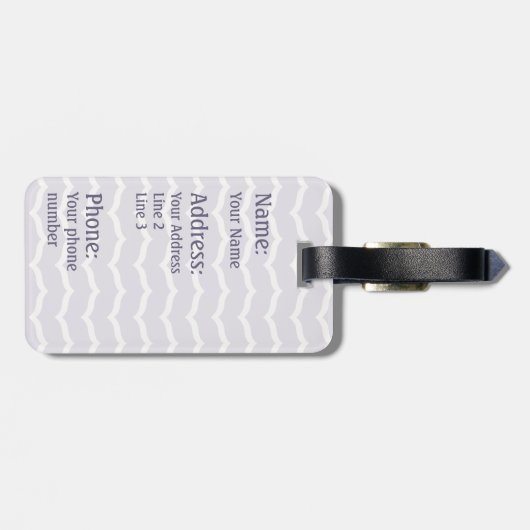 Geblüht Zigzag Gepäckmarke Gepäckanhänger (Rückseite horizontal)