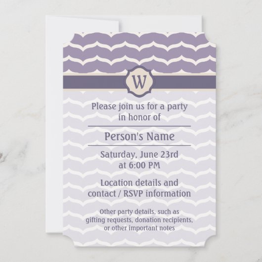 Geblüht Zigzag-Party Einladung (Vorderseite)