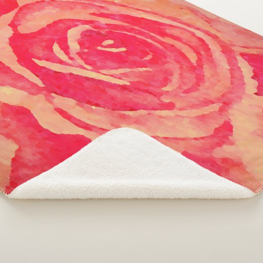 Geblühte Rose Sherpadecke (3/4)