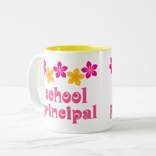 Geblühter Schulvorsteher Zweifarbige Tasse (Vorderseite Links)