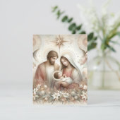 Geblümte Blumendüster Krippe Cardstock Einladung (Stehend Vorderseite)