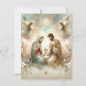 Geblümte Blumendüster Krippe Cardstock Einladung (Rückseite)