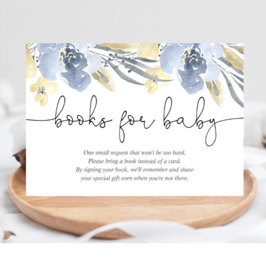 Geblümte Duschbücher in dunkelblau gelb Begleitkarte