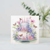 Geblümter der Wünsche: Geburtstagskarte des verzau (Stehend Vorderseite)