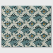 Geblümtes Steinmosaik Geschenkpapier (Flach)