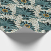 Geblümtes Steinmosaik Geschenkpapier (Ecke)