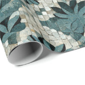 Geblümtes Steinmosaik Geschenkpapier (Rolleneckpunkt)