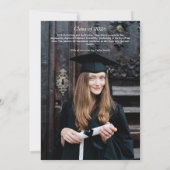Gebogene Foto- und Schrift-Abschlussanzeige Einladung (Rückseite)